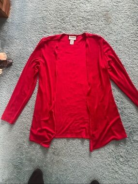 Chico's Open Drape Red Cardigan Traveler’s Size 0